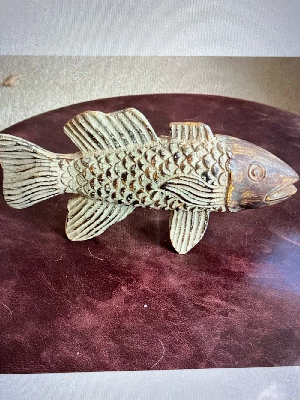 Decorative Ceramic Fish Figurine - wood